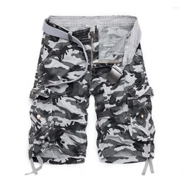 Men's Shorts 2023 Mens Military Cargo Summer Camouflage Cotton Loose Multi-Pocket Homme Casual Breeches Men Short Pants