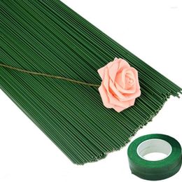 Decorative Flowers 50pcs Floral Arrangement Tools Stems Plastic Stem Wire Fake Flower Pole Artificial Holder