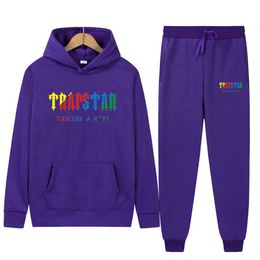 Tracksuit Trapstar Brand Printed Sportswear Men's t Shirts 16 Colours Warm Two Pieces Set Loose Hoodie Sweatshirt Pants Jogging leisure27ess