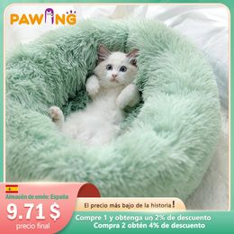 Mats Dog Pet Bed Kennel Round Cat Bed Winter Warm Dog House Sleeping Bag Long Plush Super Soft Pet Bed Puppy Cushion Mat Cat Supplies
