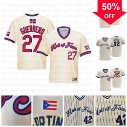 Xflsp GlaC202 42 MARIANO RIVERA 27 VLADIMIR GUERRERO 11 EDGAR MARTINEZ Dominican 45 PEDRO MARTINEZ Hall Of Fame Baseball Team Custom Baseball Jersey