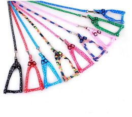 1.0*120cm Dog Harness Leashes Nylon Printed Adjustable Pet Dog Collar Puppy Cat Necklace UPS Fast Delivery