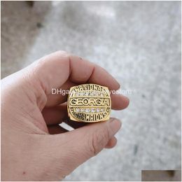 Cluster Rings Fashion Souvenir 1980 Geor Bldogs Sec Championship Bag Parts Drop Delivery Jewellery Dh3F4