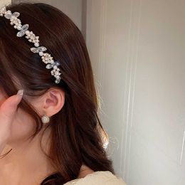 2PCS Hair Accessories Crystal Diamond Pearl Flower Double Layer Headband Small Fresh Sweet Cool Hairpin