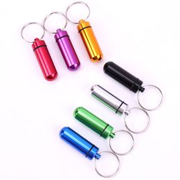 Rings Waterproof Aluminium Pill Box Case Bottle Cache Drug Holder Container Keychain Medicine Box Health Care