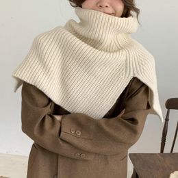 Scarves Japanese And Korean Style Winter Women's Neck Warm Ring Scarf Pullover Knitted Thickened Solid Shawl