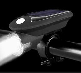 Led Bike Lights Powerful USB rechargeable Solar Bicycle Front Lamp Outdoro cycling flashlight Safety warning Lamps Riding equipment Alkingline