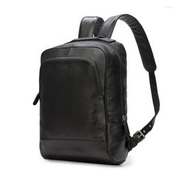 Backpack Genuine Leather Men Shoulder Bag Vintage