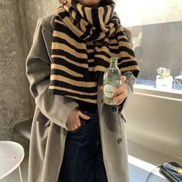 Scarves Autumn And Winter Scarf Students Thick Tide Ins Korean All-Match Oversized Zebra Cute Girl