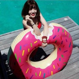 80cm 2016 Summer Water sports Toys Gigantic Donut Swim ring Float pvc Inflatable Buoy Swimming Ring free shipping