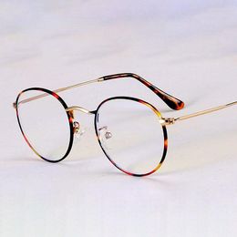 Sunglasses Classic Anti-Blue Light Glasses Frame Brand Designer Fashion Round Metal Optical Frames Computer Eyeglasses
