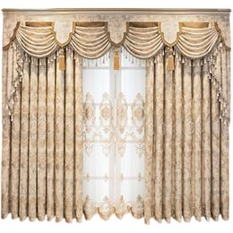 Curtain Blackout High-end Custom Living Room Hollow Embroidered European-style Finished Bedroom Chenille Villa Customization