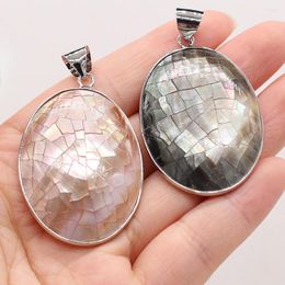 Pendant Necklaces Natural Shell Pandent Round Shape Pink Black Mother Of Pearl Necklace For Making Jewellery DIY Gift