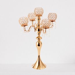 60cm/100cm)Elegant 5 arm tall metal gold candelabra candle holders Centrepieces for wedding decoration imake968