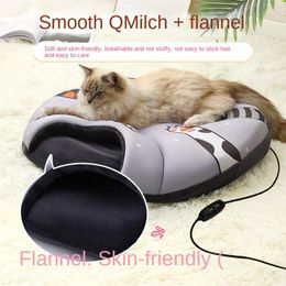 Mats New Heating Cat Bed Blanket 3 Gears Timer Winter Warm Cat Mat House Washable Flannel Puppy Dog Bed Sleeping Bag Cat Accessories