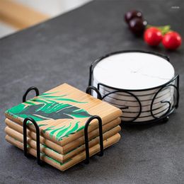 Table Mats Placemats Holder For Iron Storage Rack Kitchen Tabletop Organizer Both Round And Square Coasters Decor