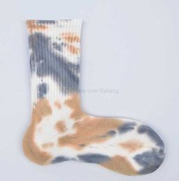 Unisex High-Quality Winter/Autumn Custom Sock Cotton Tie Dye Personalised Socks Skate Stocking Hip Hop medium tube Sport Socks Outdoor Cycling Running Sox Slippers