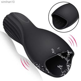 Sex toy massagers FLXUR 10 modes Penis Delay Male Masturbator Vibrator Automatic Oral Climax Sex Glans Stimulate MassagerSex Toys for Men L230518
