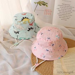 Hair Accessories 1PC Children Summer Bucket Hat Kids Sun Caps For Boys Girls Letter Print Fisherman autumn Baby Beach