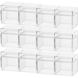 Gift Wrap 12 Pcs Clear Glass Vase Square Case Jewellery Box Display Ps Candy Container