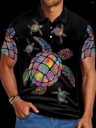 Men's T Shirts Man Fashion Polo Shirt Short Sleeve Casual Summer Black Print Mens Clothing Streetwear