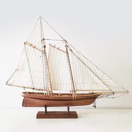 Model Set Modern Sailboat Model Boat Nautical Ship Sailing Wooden Decor Decoration Decorations Home Ornament Figurine Miniature Beach Gift 230602