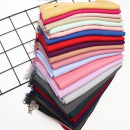 Scarves Sweet Imitation Cashmere Scarf Women's All-match Thick Solid Colour Soft Tassel Shawl Neck Shoulder Keep Warm