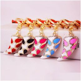 Key Rings Enamel Alloy Rhinestone Pendant Chains Musical Instrument Keychain Girl Jewelry Ornament Charm Ring Accessories Party Gift Dhdsk