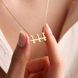 Pendant Necklaces 10pcs/lot 111 222 333 444 555 666 777 888 999 Angel Number Devil Stainless Steel Clavicle Chain Women Men