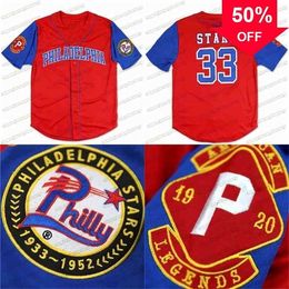 Xflsp GlaA3740 Customized NLBM LEGACY JERSEY #33 PHIL ADEL PHIA STARS 100% Stitched Embroidery Vintage Any Name Any Number