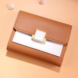 Wallets Wallet Woman Korean Version Of The Casual Snap Short Multi-Card Colour Mtching Card Pack Coin Purse B109