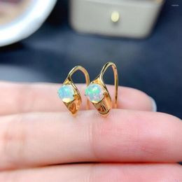 Stud Earrings Party Top Sale Elegant Gift Natural And Real Opal Earring 925 Sterling Silver Fine Jewelry