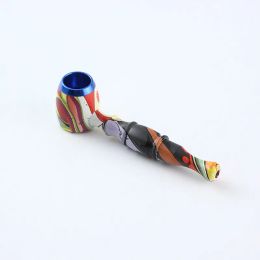 Dab rig smoking metal Pipes Water Transfer Printed Colour hand tobacco pipe removable for wholesale