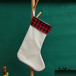 Christmas Decorations Sublimation Stockings Gift Candy Bag Polyester Hanging On The Tree For Decoration Z11 Drop Delivery Home Garde Dh791