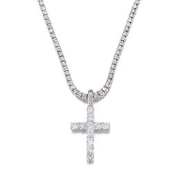 European and American Zircon Cross Necklace Female High Sense Simple and Light Luxury Pendant Female All-match
