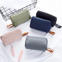 Storage Bags Women Cosmetic Bag Solid Colour Korean Style Makeup Pouch Toiletry Waterproof Organiser Case Drop