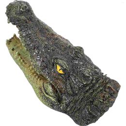 Garden Decorations Realistic Aquarium Adornment Delicate Decor Fake Crocodile Head Supply