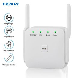 Routers 5Ghz Wireless WiFi Repeater WiFi Range Extender Router 1200Mbps WiFi Internet Signal Amplifier Repeater 5G 2.4Ghz Wifi Booster