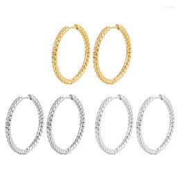 Hoop Earrings 1pair Titanium Steel 30MM Round Circle Fashion Earring For Women Jewellery