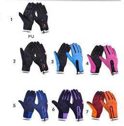 Outdoor warm Full Finger Gloves Polar Fleece Capacitive Touch Screen Gloves For Smart Cellphone winter waterproof bike cycling ski glove