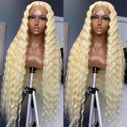 613 Lace Frontal Wig Water Wave Honey Blonde Lace Front Wigs Human Hair 13x6 Deep Wave Frontal Wig 13x4 Curly Hd