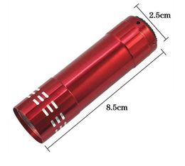 Aluminium Alloy Portable UV Flashlight Violet Light 9 LED 30LM Torch purple beam Lights Lamp Mini Flashlight 4 Colour