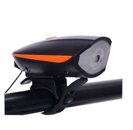 USB Rechargeable Speaker Bicycle lights Waterproof 120dh Horn Outdoor Cycling Lamp Bike Front Light Riding Equipment Alkingline