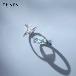 Solitaire Ring Thaya 100 S925 Sterling Silver Women Rings Crystal Animals Rings for Couple Luxury Jewellery For Wedding Engagement Jewellery Gifts Z0603