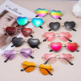 Sunglasses Trendy UV400 Protection Metal Frame Fancy Accessories Heart-Shaped Fashion Shades 90s Glasses Heart Sun