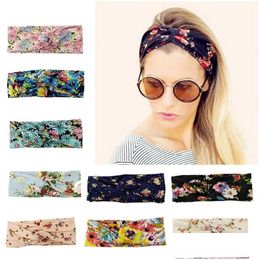 Headbands Floral Print Head Band Girls Hair Bands Boho For Women Flower Printed Elastic Wrap Twisted Accessories Drop Delivery Jewel Dhhrr