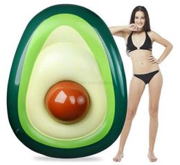 Fashion new inflatable Avocado floats summer water floating lounger sofa chair water pool tubes bed fruit swim rings mattress beach toys