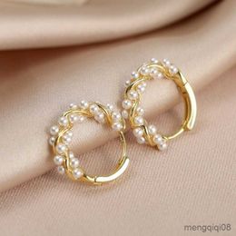 Charm Pearl Hoop Earrings for Women Ear Trendy Luxury Wedding Fashion Jewellery Gifts R230603