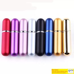 5ml Portable Mini Aluminium Refillable Perfume Bottle With Spray Empty Makeup Containers With Atomizer rechargeable self pump Essential