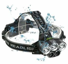 Powerful 5 LED Headlight headlamp T6 Head Lamp Flashlight Torch USB headlights 18650 battery For Camping Hiking fishing Hunting Outdoor emergency headlamp